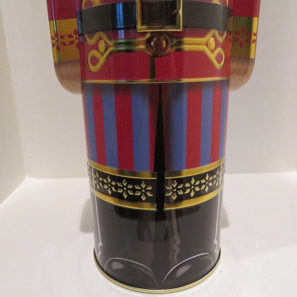 Christmas Red Nutcracker Tin Can Silver Crane Co. Keepsake Gift Empty Container - Picture 4 of 14